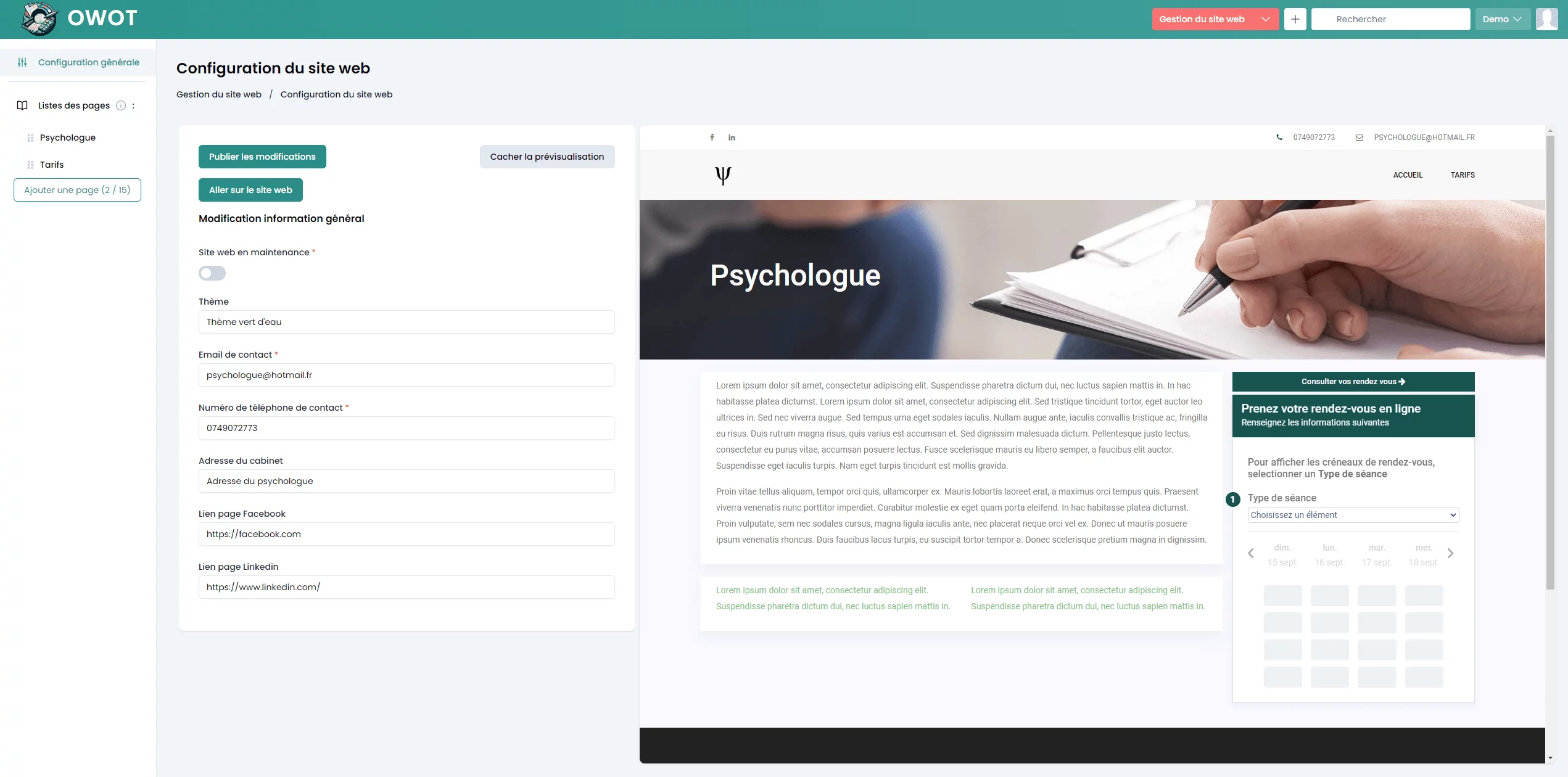 Admin site